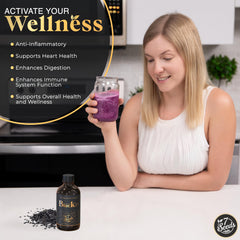 7 Seeds Black Seed Oil for hair care stimulates shine and manageability
