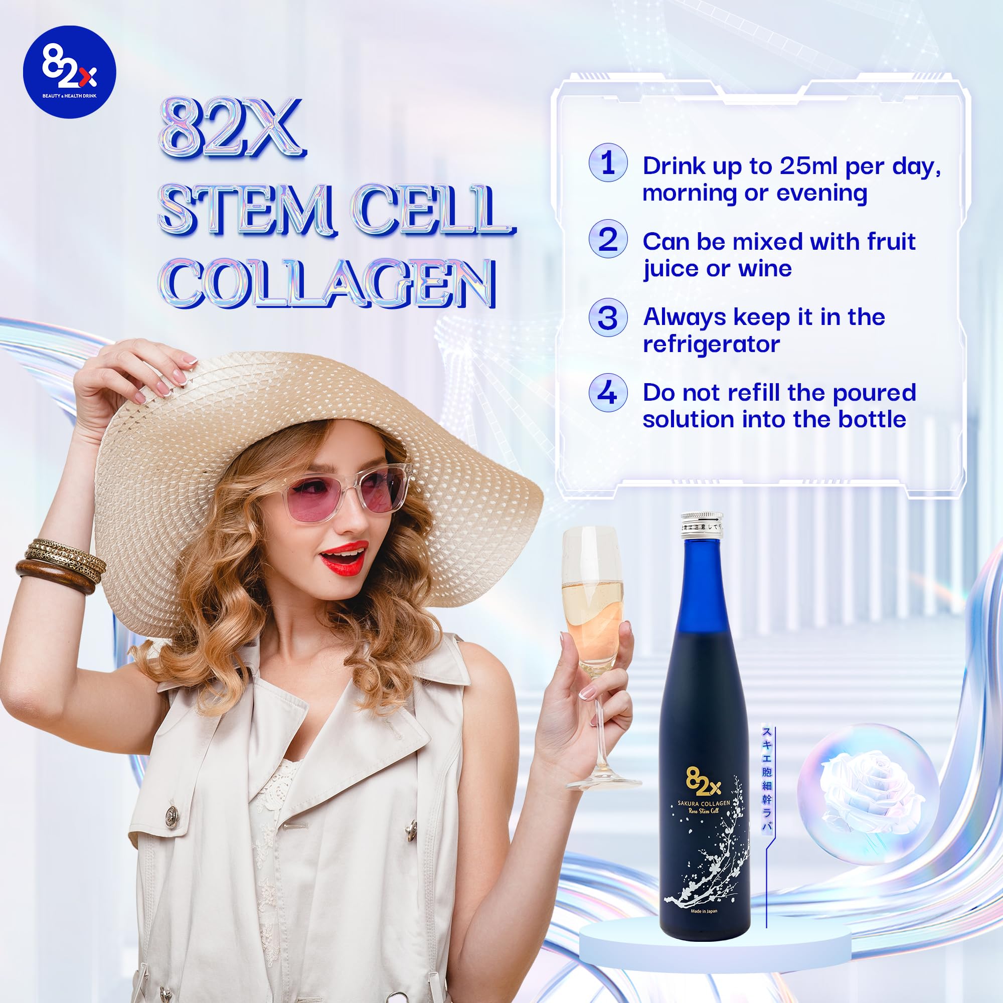 82X stem cell collagen being stirred into water