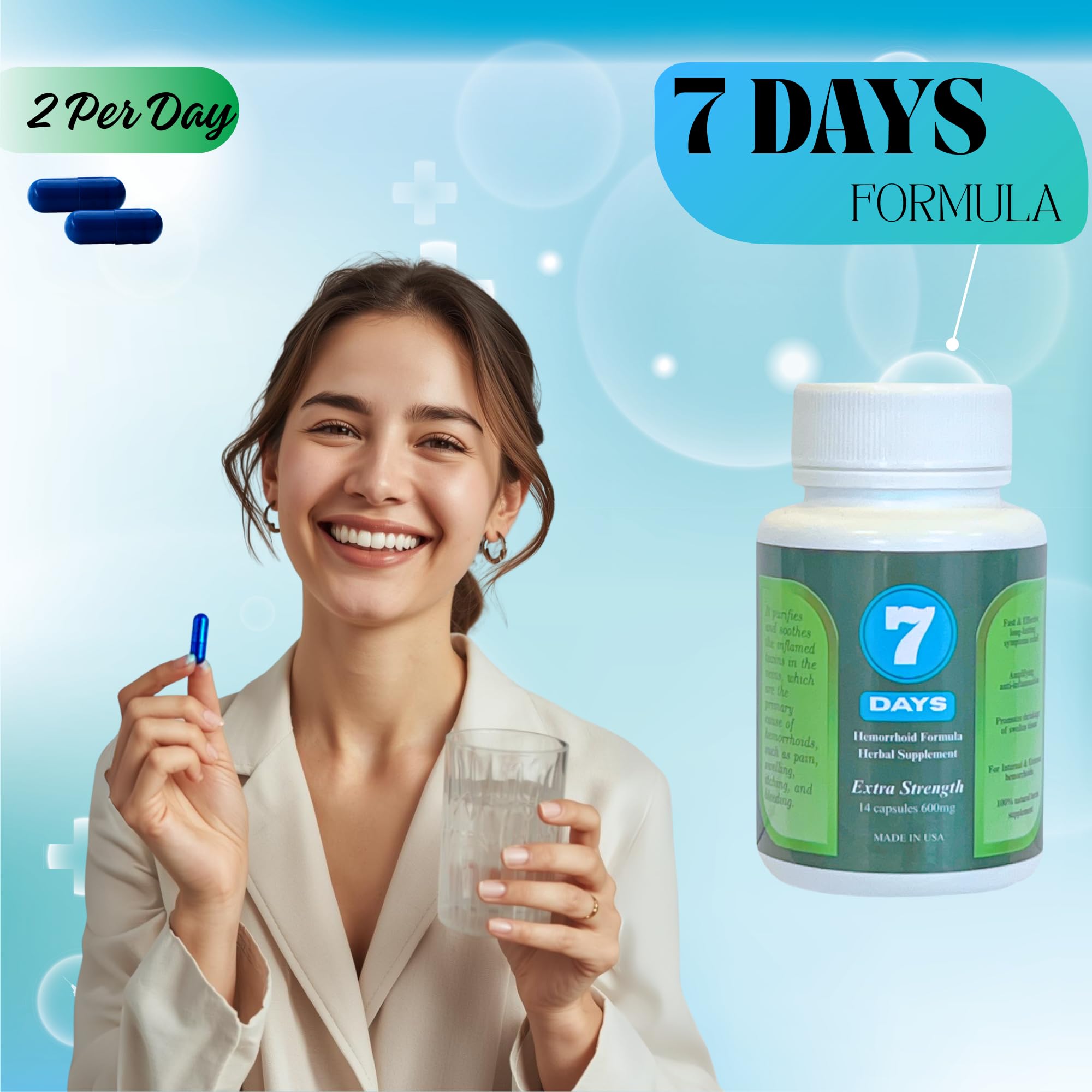 Box of 861 Herbs 7 Days Hemorrhoid Supplement with premium packaging and herbal formula.