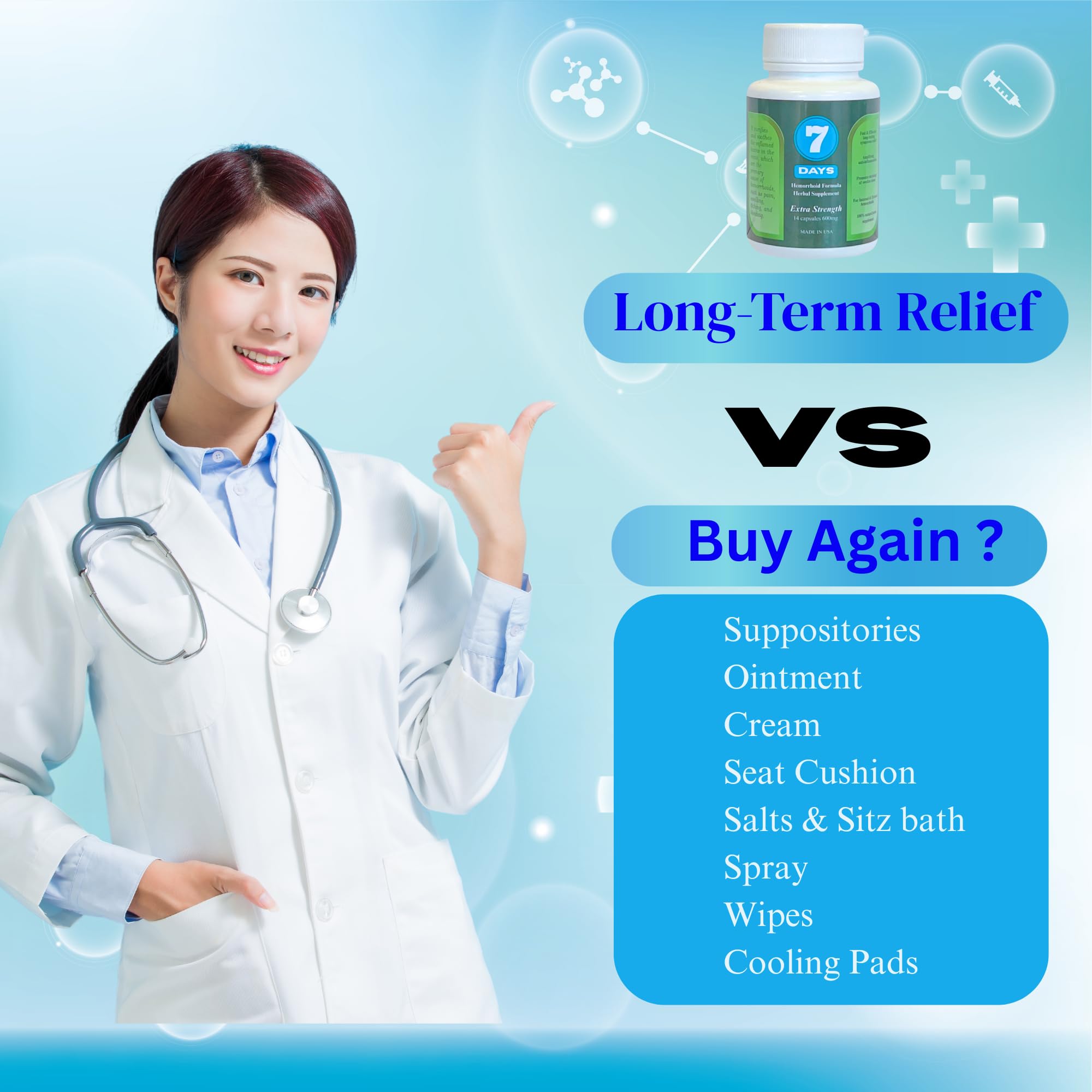 Closeup of 861 Herbs capsules, convenient daily capsule for routine use.