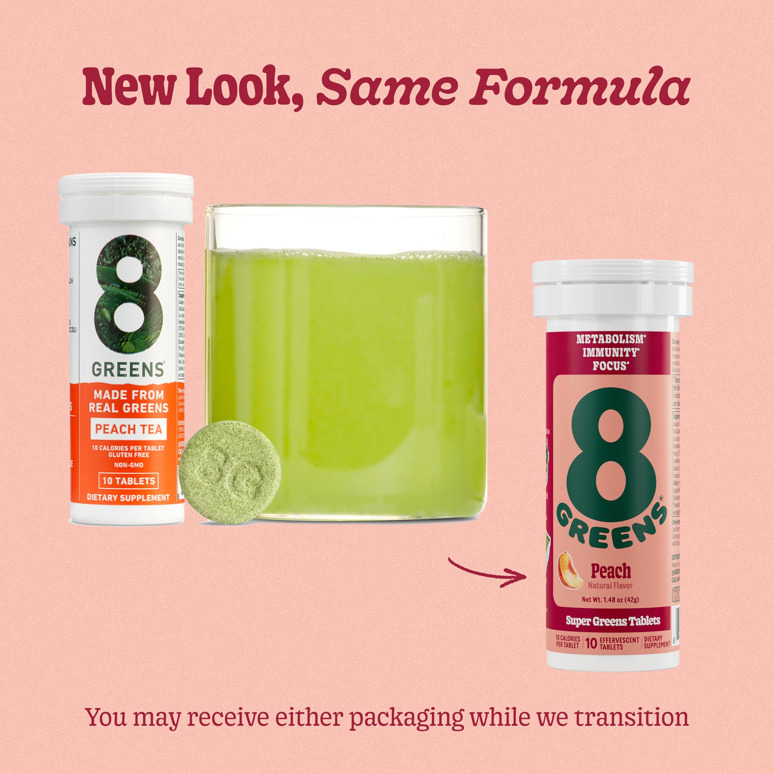 8Greens foil-pack close-up emphasizes convenient on-the-go use