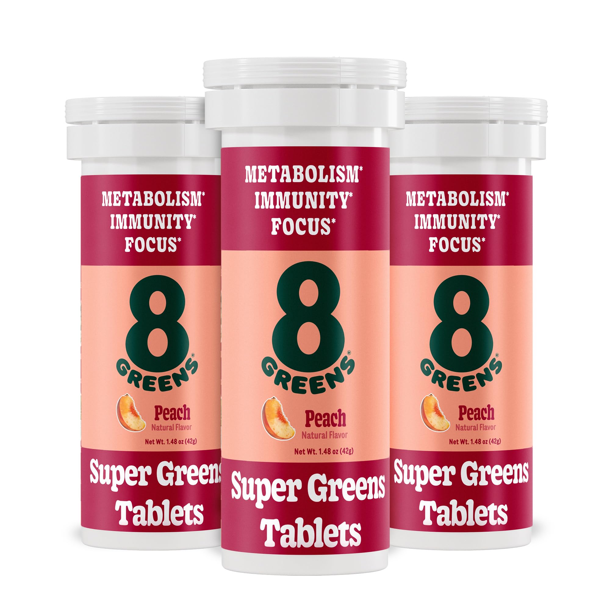 8Greens supergreens tablets bottle front for daily wellness and ease