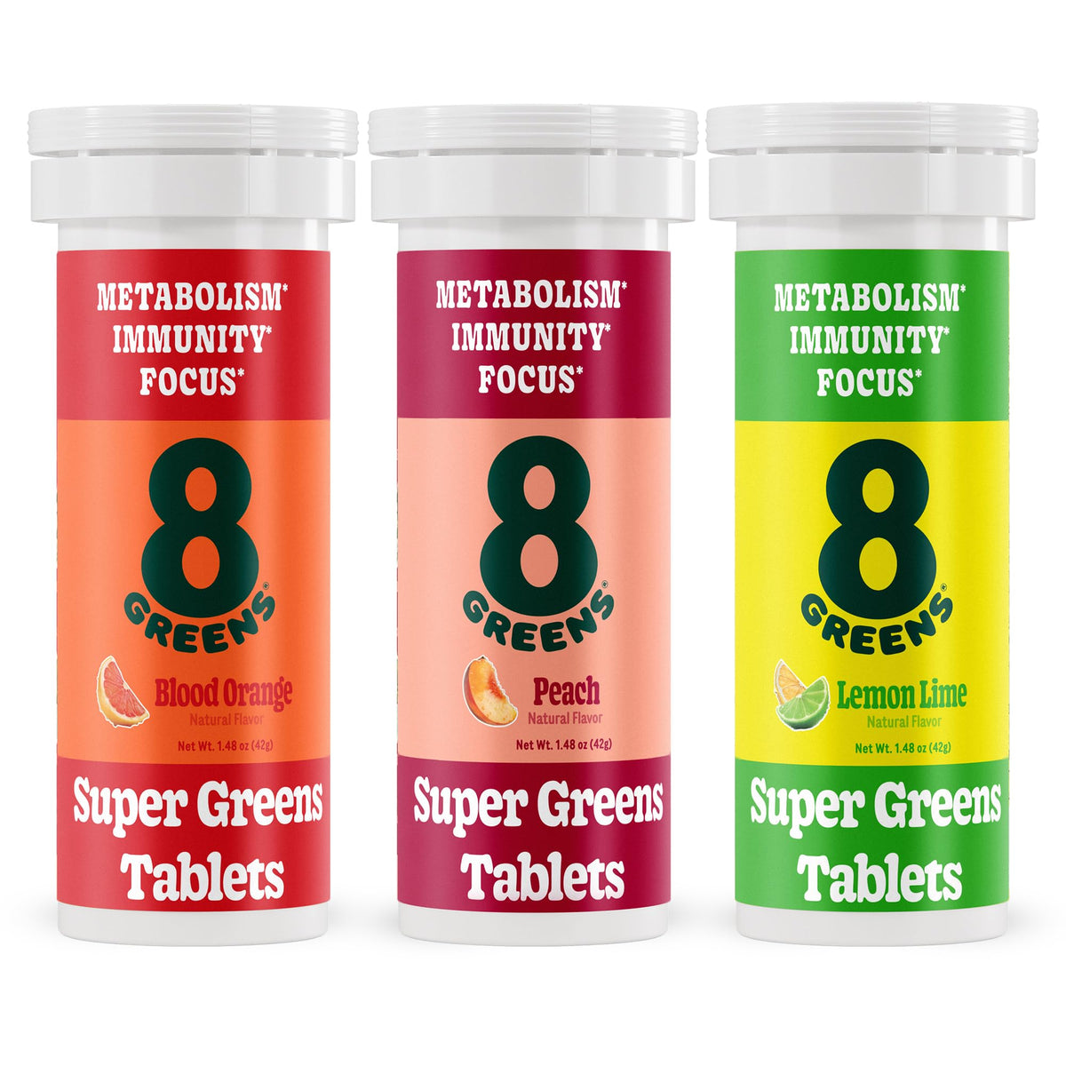 8Greens supergreens tablets in bottle for convenient daily greens