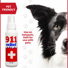 911 Relief sunburn-relief targets irritated skin quickly.