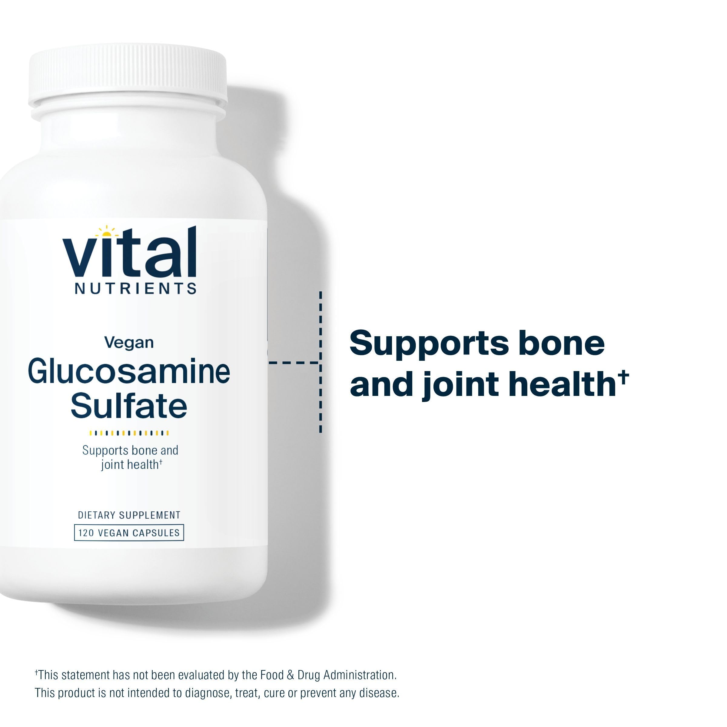 Third-party testing badge on Vital Nutrients glucosamine bottle