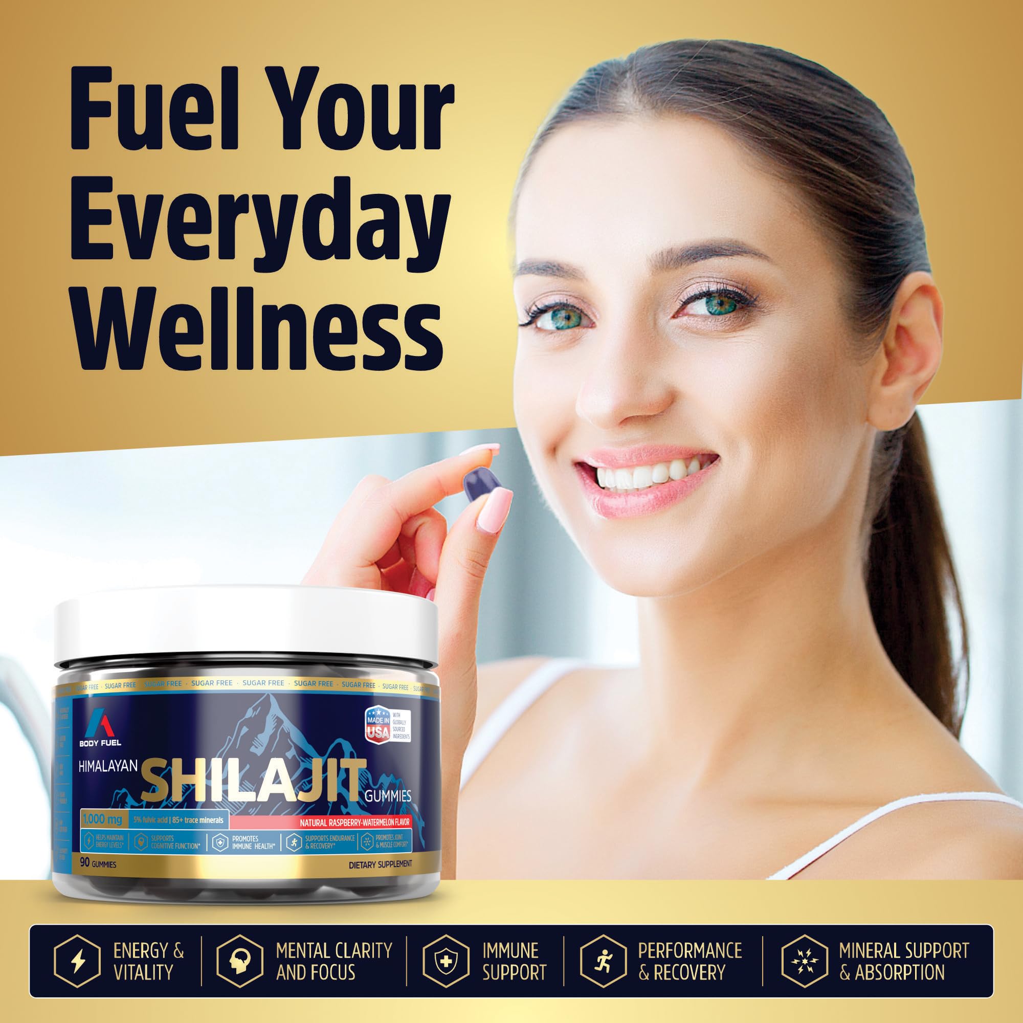 A1 Body Fuel Gummies serving plate for on-the-go energy