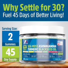 A1 Body Fuel Sea Moss Gummies with Ashwagandha – calm focus on the go.