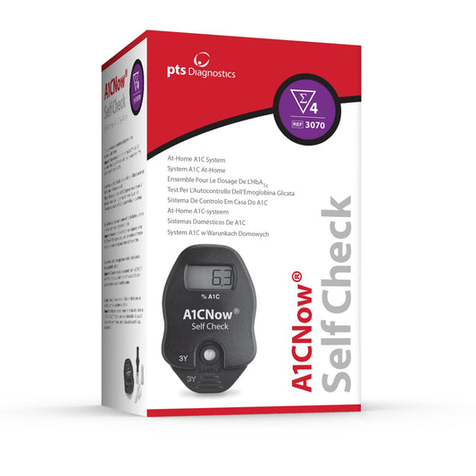 A1CNow SelfCheck analyzer showing quick at-home A1C results for monitoring
