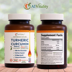 NovaSOL Turmeric softgels close-up showing smooth capsules for easy daily supplementation.