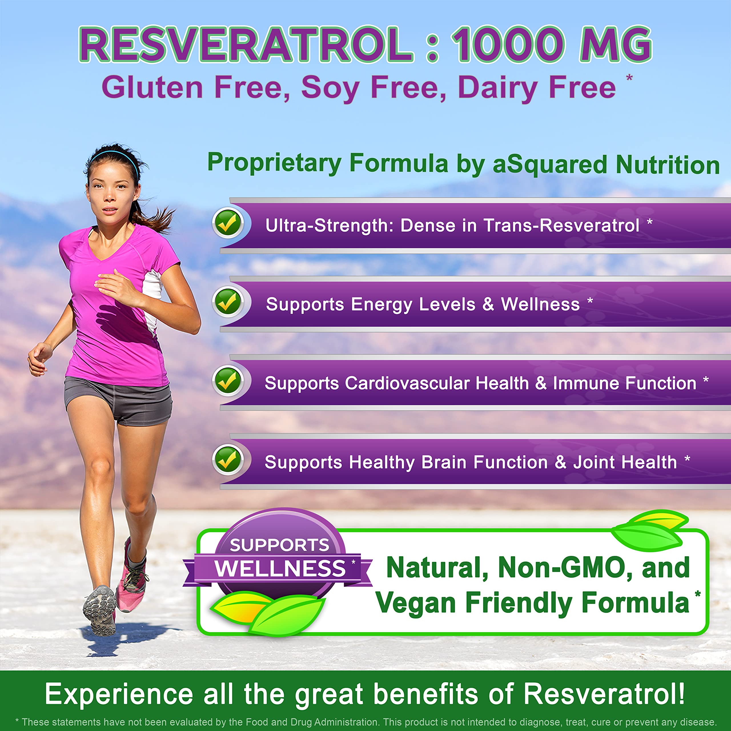 aSquared Nutrition Resveratrol bottle being poured to illustrate daily capsule use.
