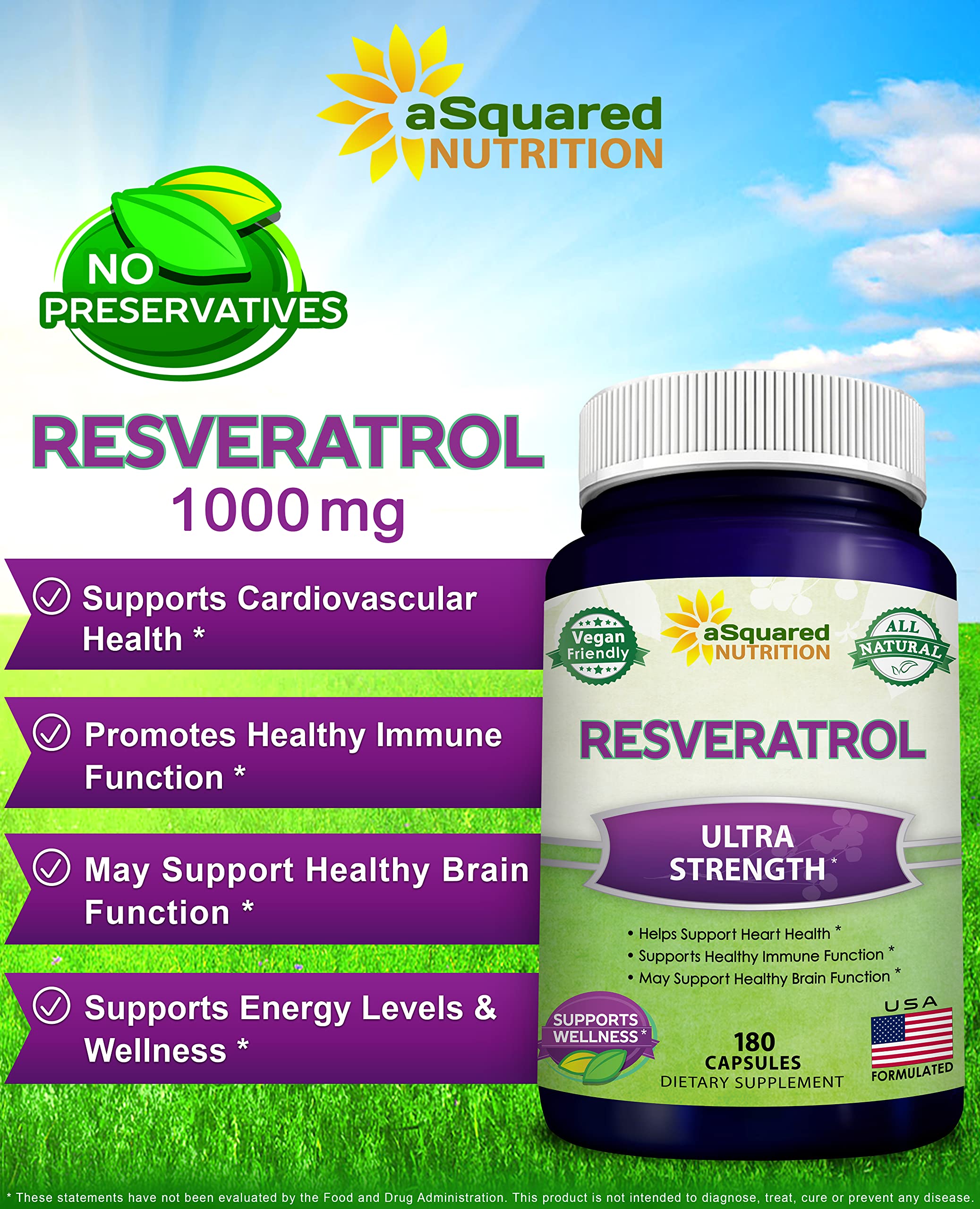 Close view of aSquared Nutrition Resveratrol capsules ready for a routine.
