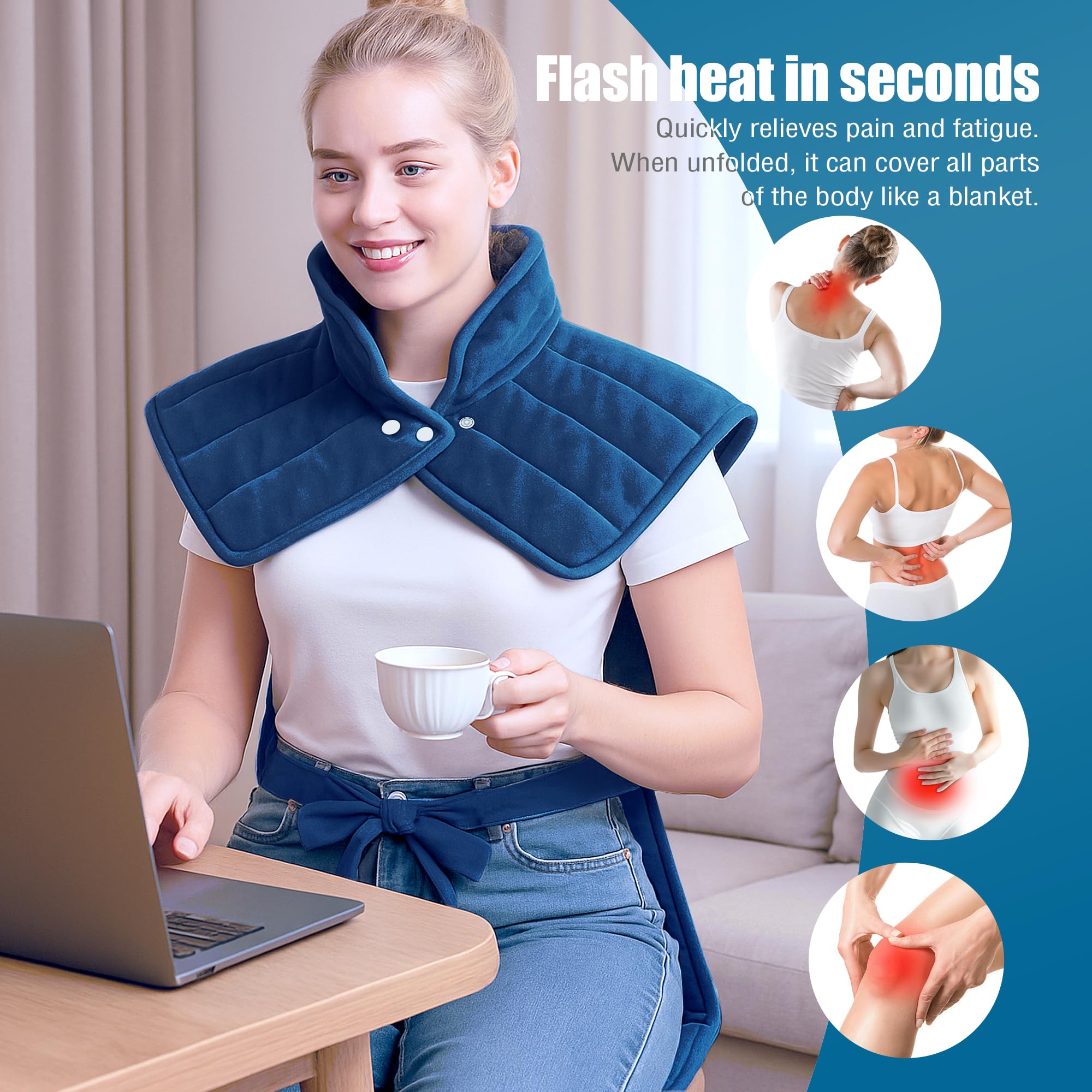 AAYAAY heating pad ultra-soft fabric close-up for luxurious touch