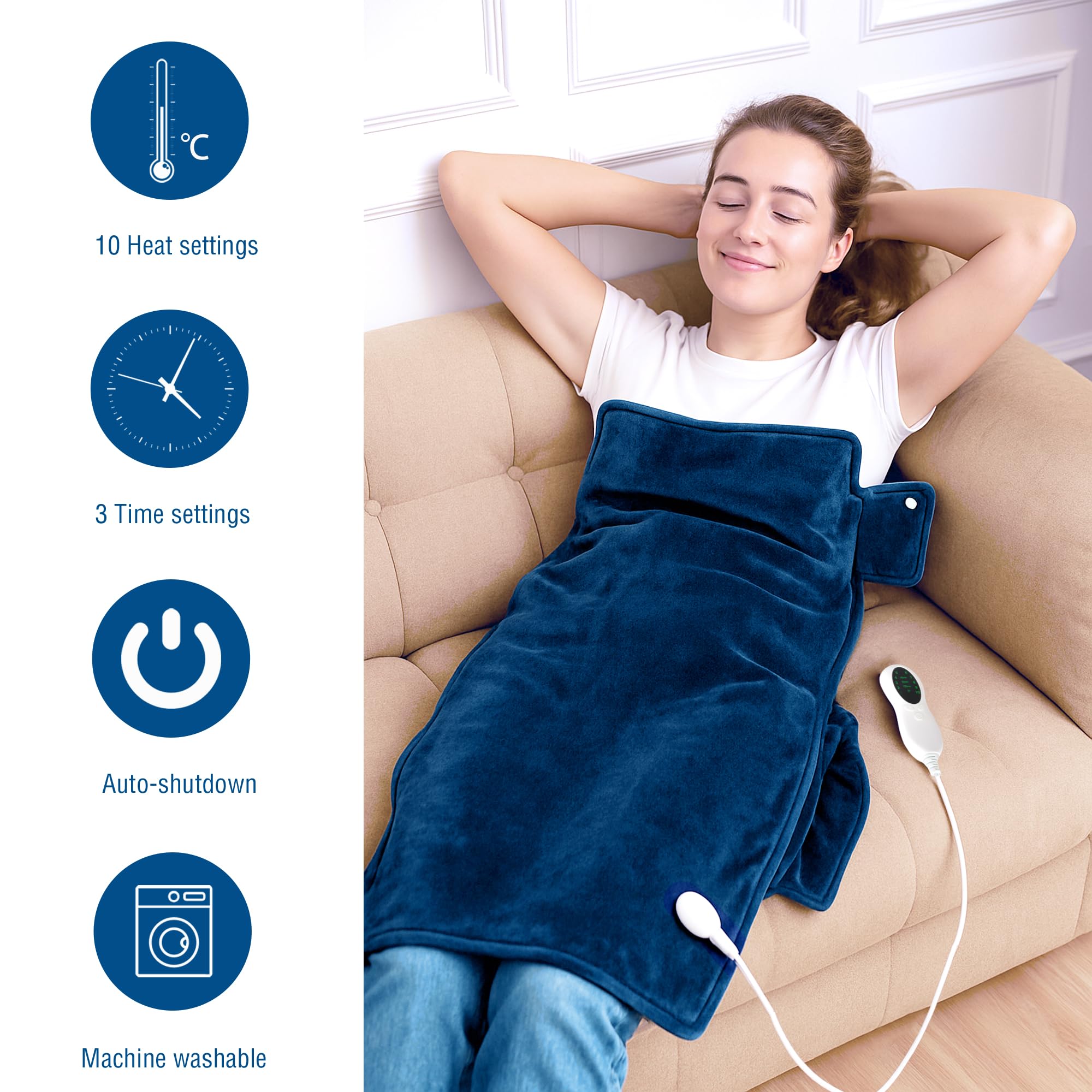 AAYAAY heating pad weighted design ensuring a secure, snug fit