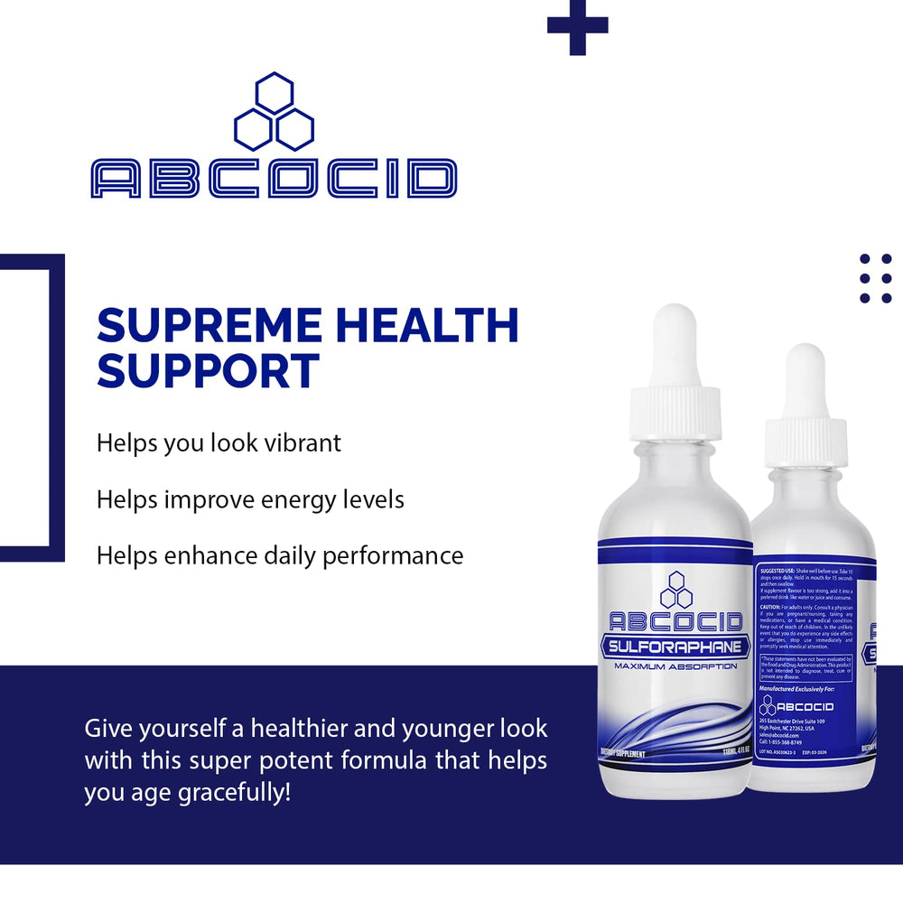 ABCOCID liquid sulforaphane mixed into a beverage