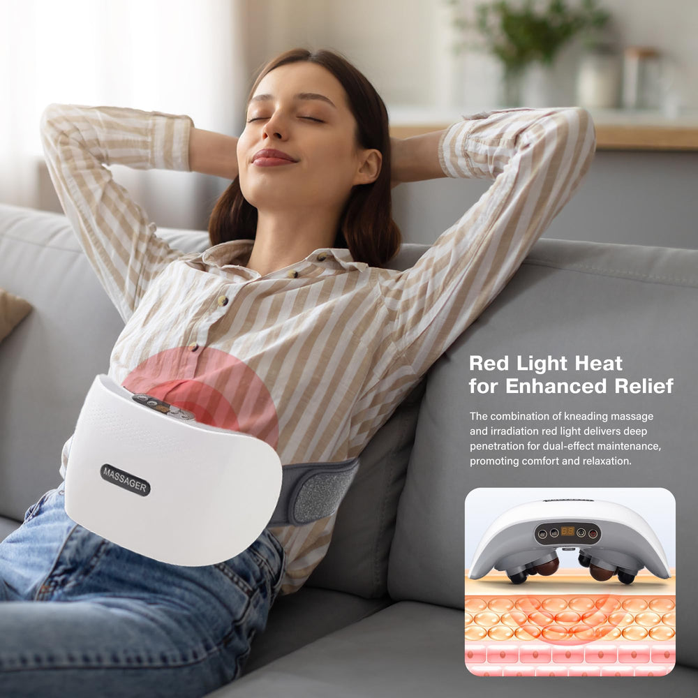 Abdominal Stomach Massager Belt red light therapy session for relaxation