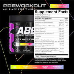 ABE All Black Everything label closeup showing branding and ingredients