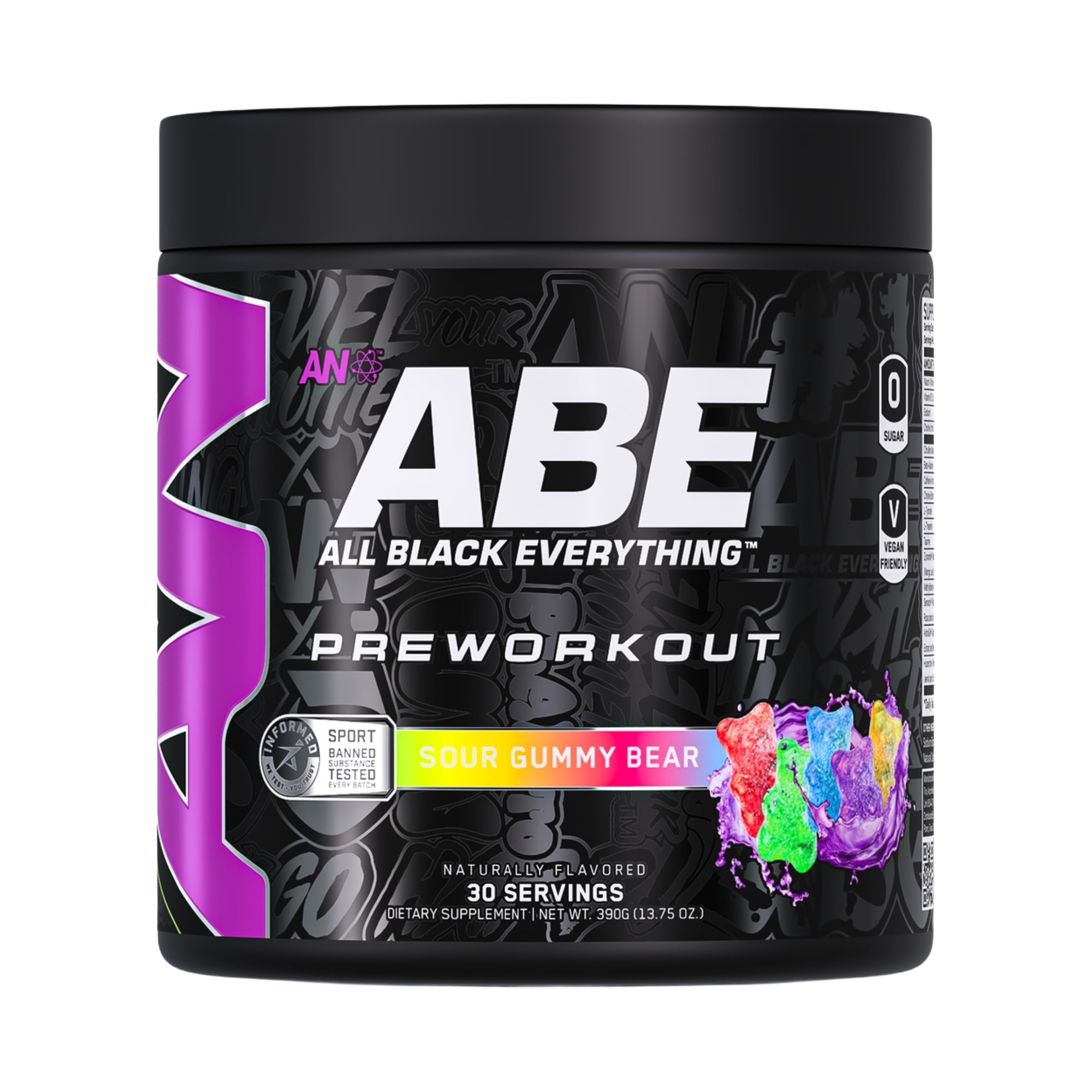 ABE All Black Everything preworkout tub ready for an intense gym session