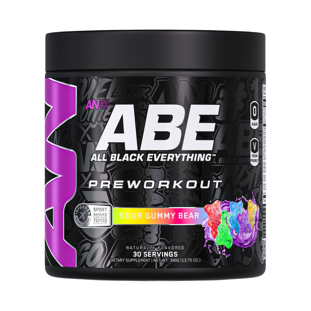 ABE All Black Everything preworkout tub ready for an intense gym session