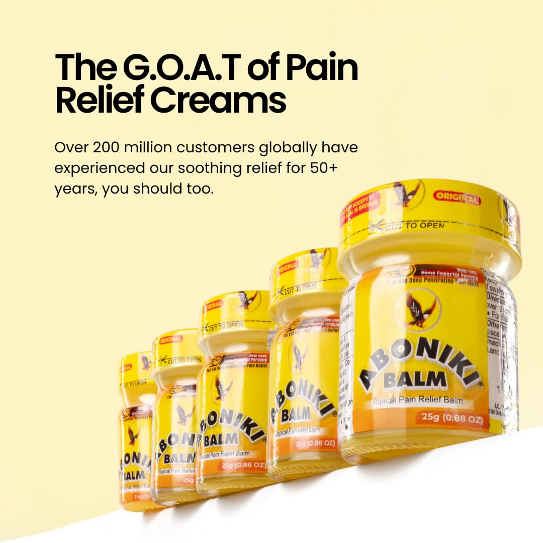 Aboniki balm applied to knee to ease joint discomfort and movement.