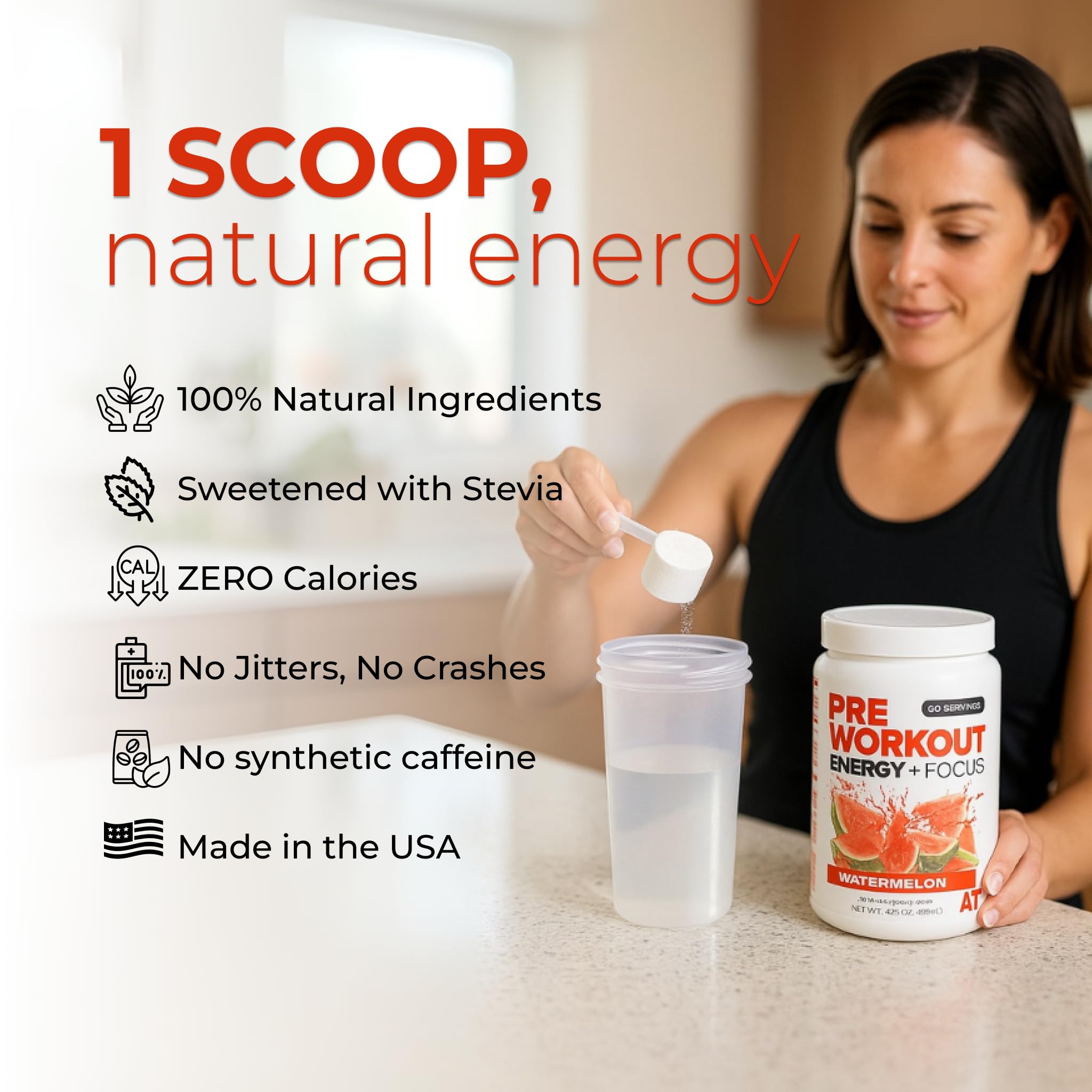 About Time Pre Workout Watermelon glass highlights refreshing flavor