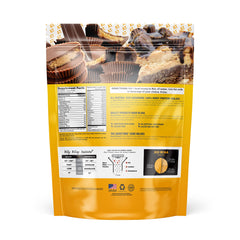 About Time Whey Isolate chocolate peanut butter shake poured, high-protein workout fuel.