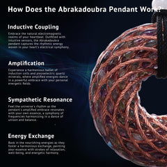 Abrakadoubra spiral pendant worn for meditation and energy balance.