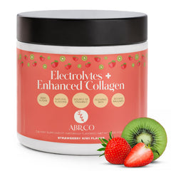 ABR.CO electrolytes collagen bottle highlighting hydration for active days