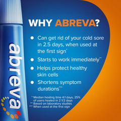 Abreva application tip close-up for precise topical use.