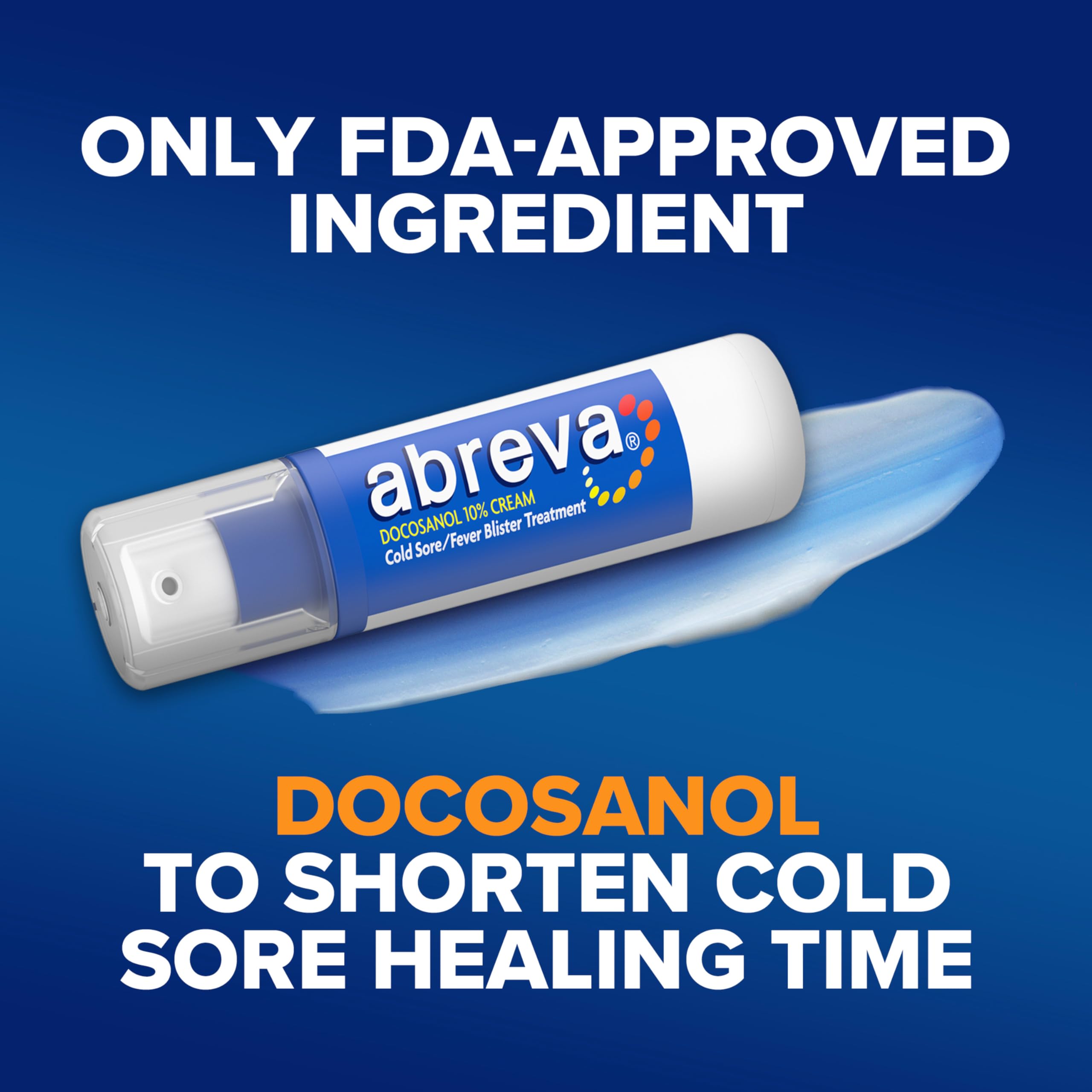 Abreva three-pack packaging on countertop highlighting convenient dosing