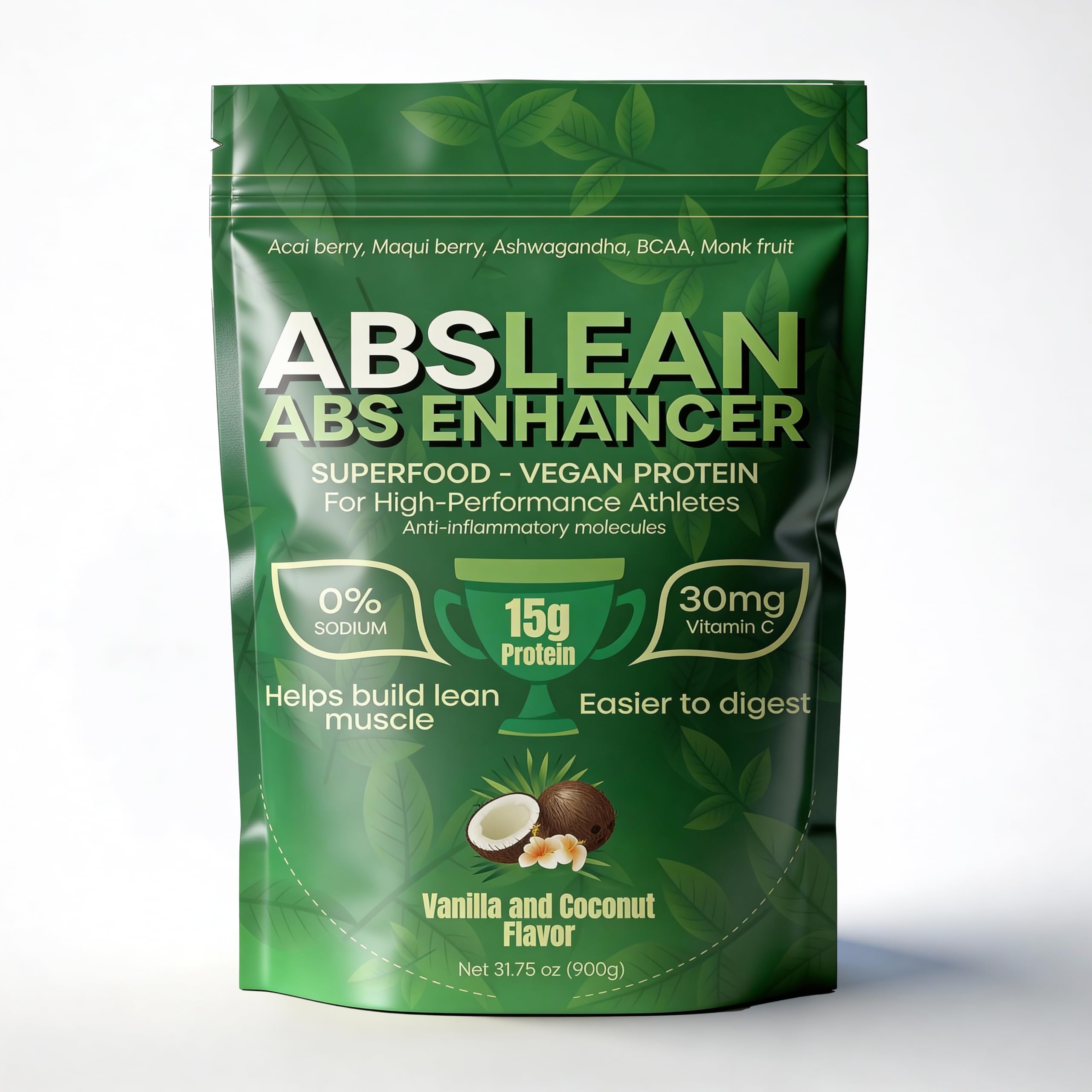 ABSLEAN vegan protein bottle ready for quick daily use and post-workout shakes.