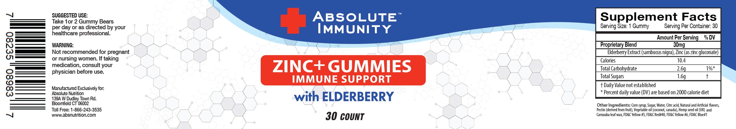 Absolute Nutrition Immunity gummies closeup, colorful fruit chews for daily wellness.
