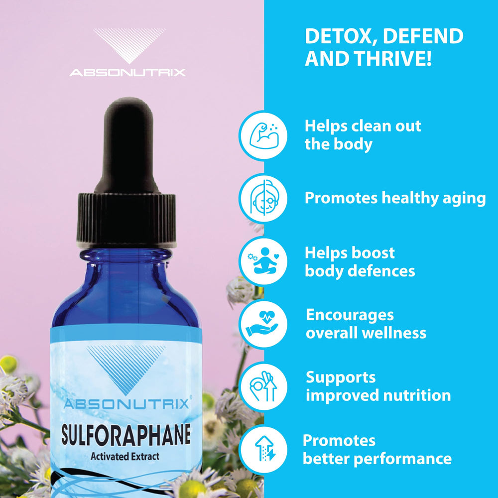 Close-up of Absonutrix sulforaphane label with product details