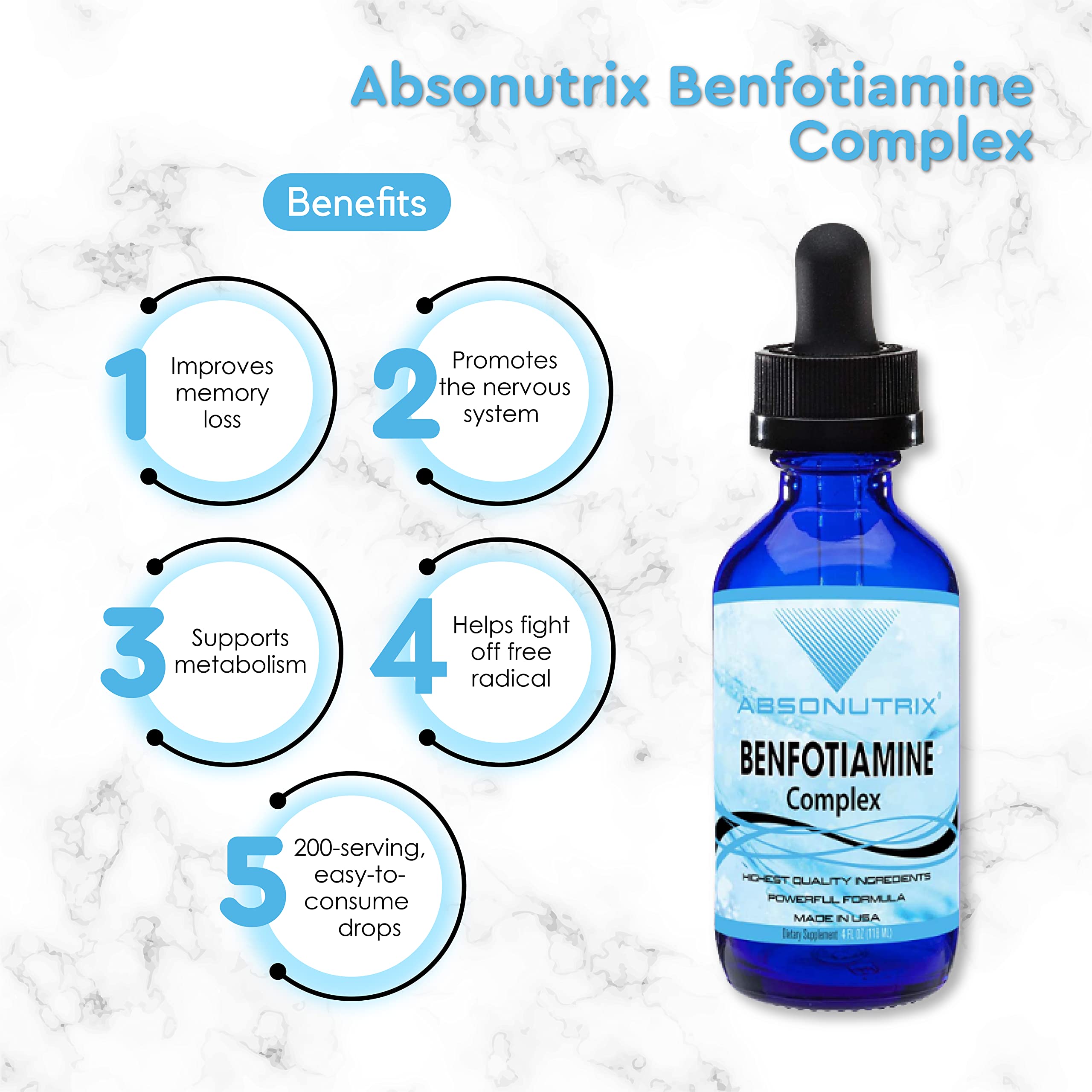 Absonutrix Benfotiamine Complex box with third-party seal