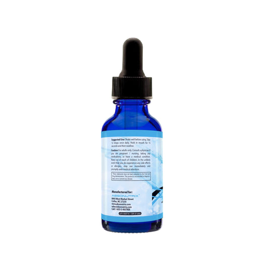 Absonutrix Bromelain dropper and bottle demonstrate easy dosing.