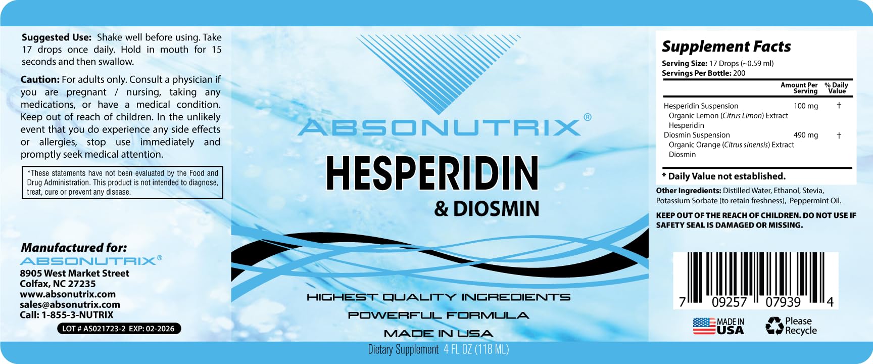 Gluten-free Absonutrix drops suitable for sensitive diets