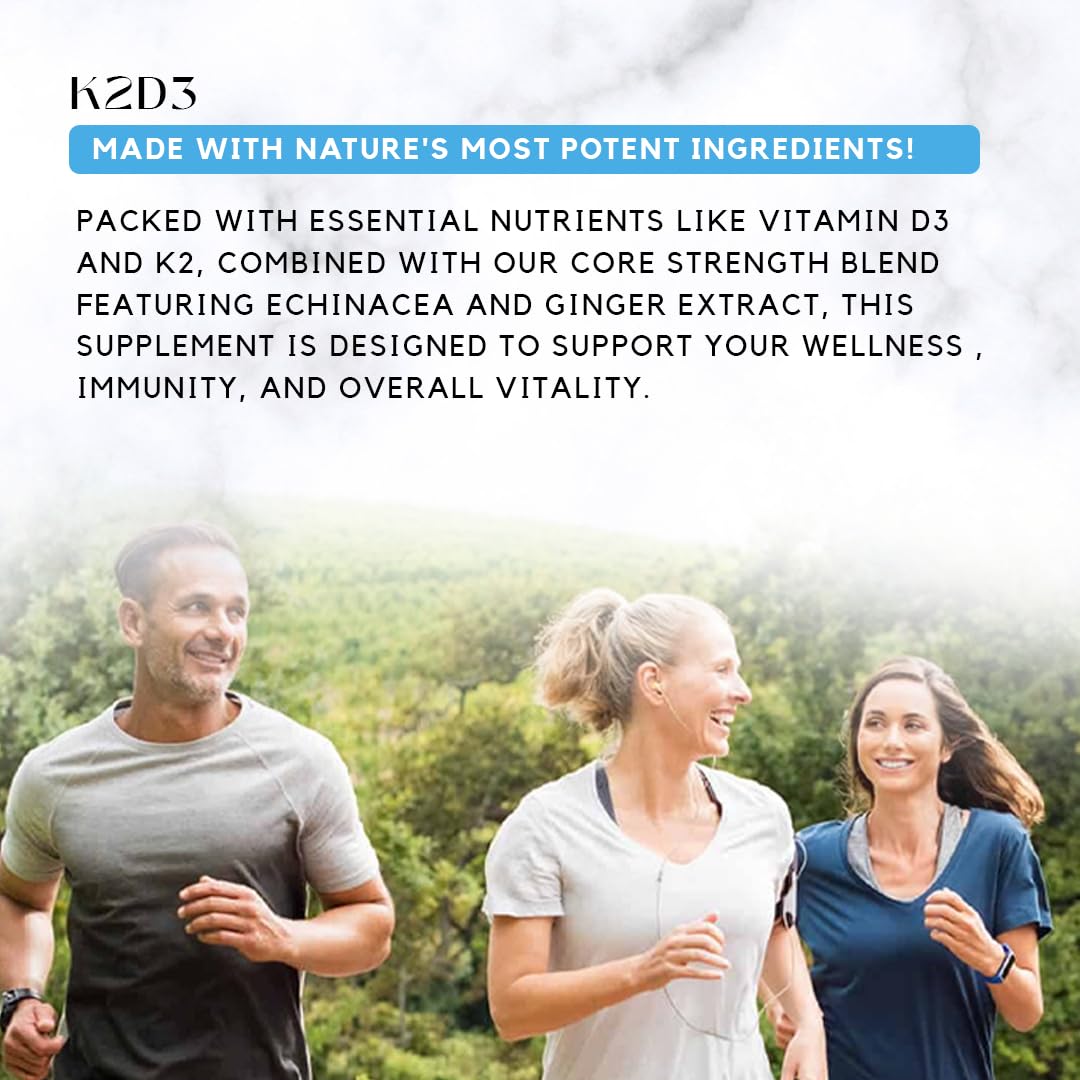 Absonutrix K2D3 bottle with ginger and echinacea for wellness support.