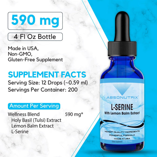 Absonutrix L-Serine Complex bottle with dropper for precise servings.