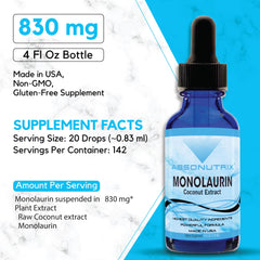 Absonutrix Monolaurin liquid pour shows convenient dosing for daily use