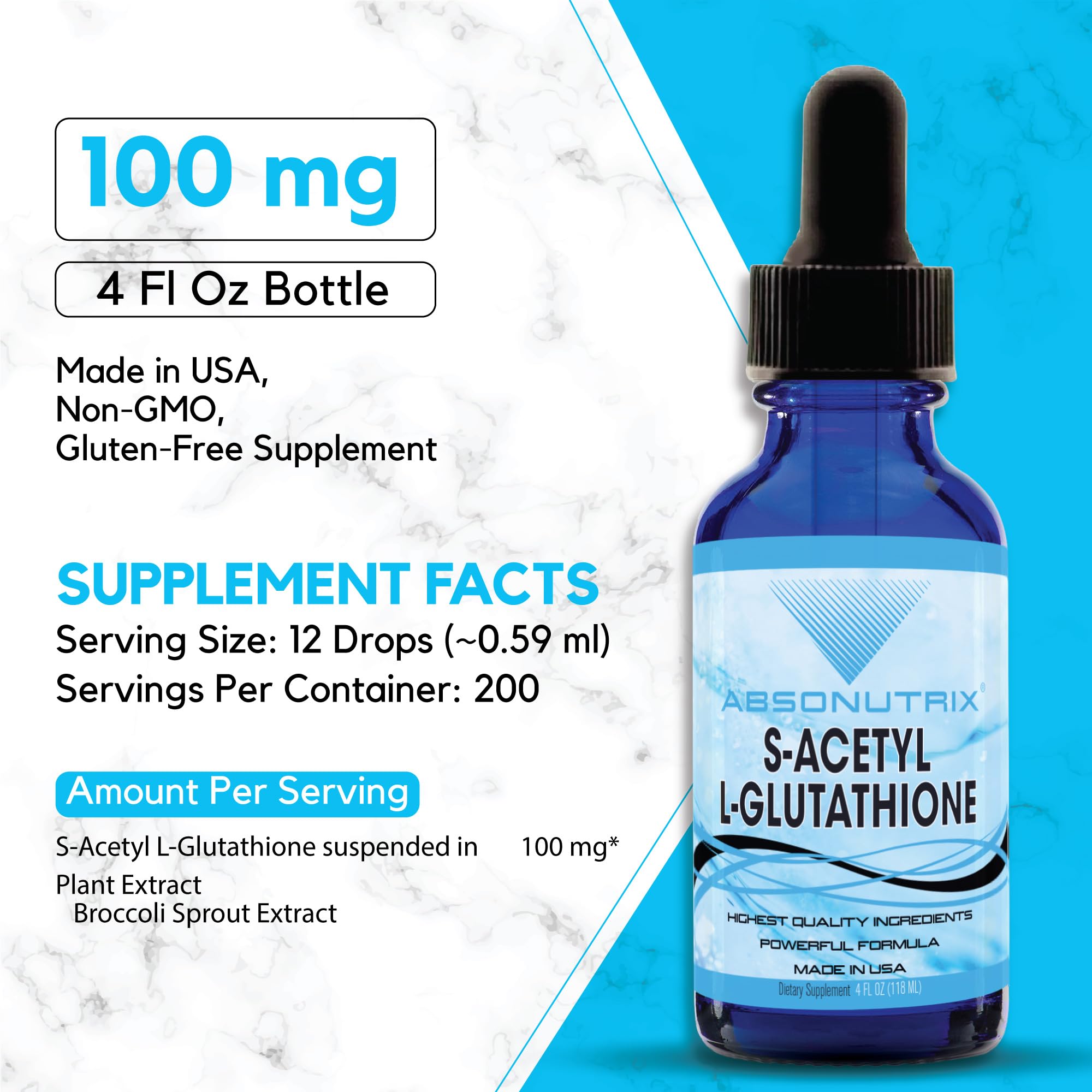Pouring Absonutrix liquid glutathione into a glass for easy mixing