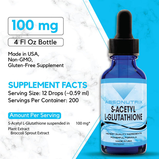 Pouring Absonutrix liquid glutathione into a glass for easy mixing