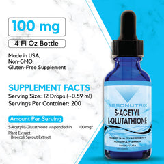 Pouring Absonutrix liquid glutathione into a glass for easy mixing