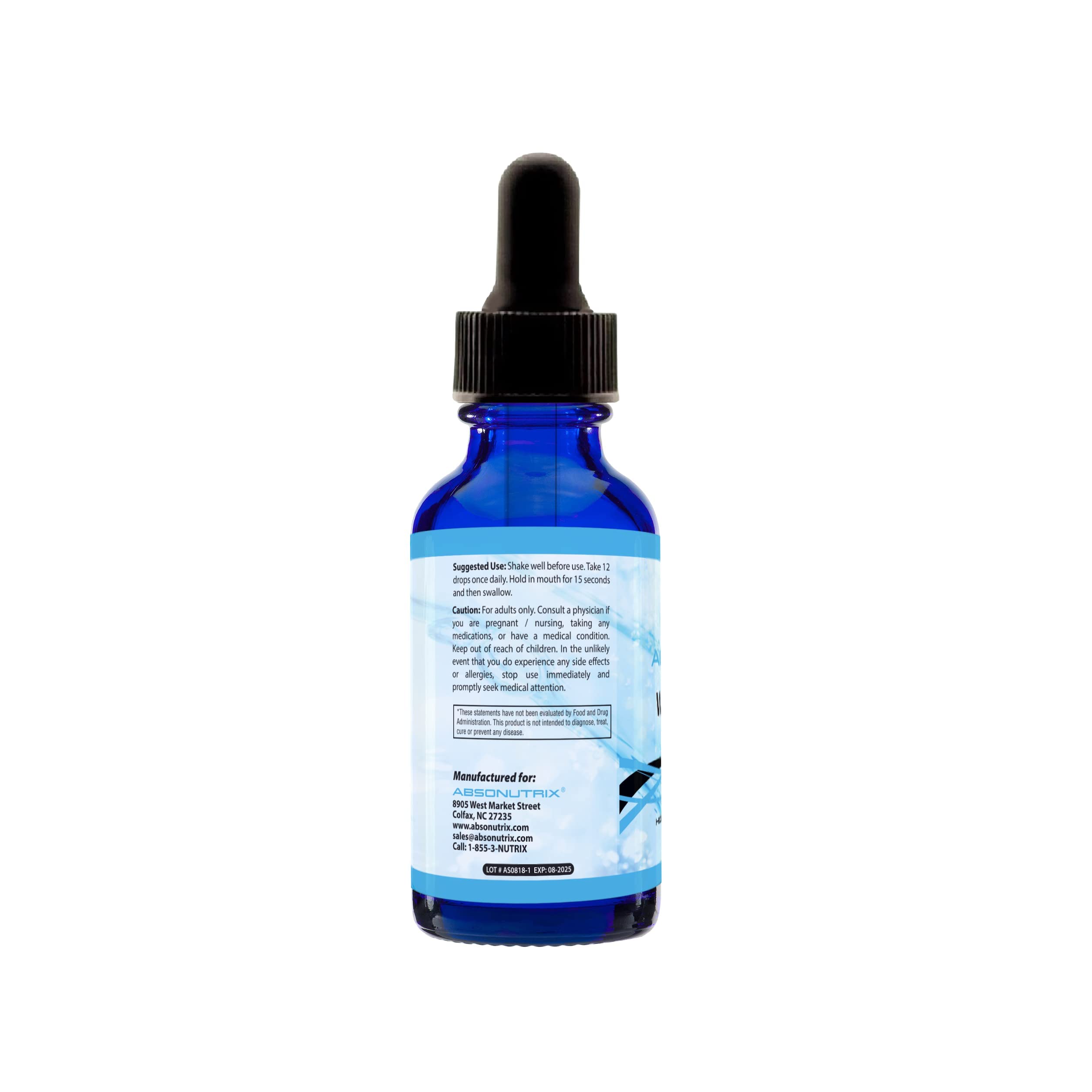 Absonutrix White Willow Bark Extract bottle with seal emphasizes third-party testing.