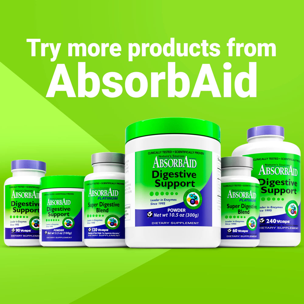 Portrait of AbsorbAid as a natural, plant-based digestion aid