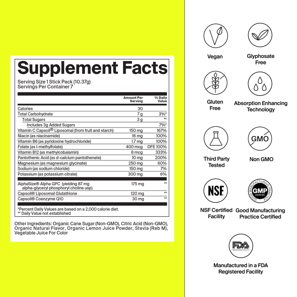 The Absorption Company electrolyte mix poured into a glass for steady post-workout recovery.