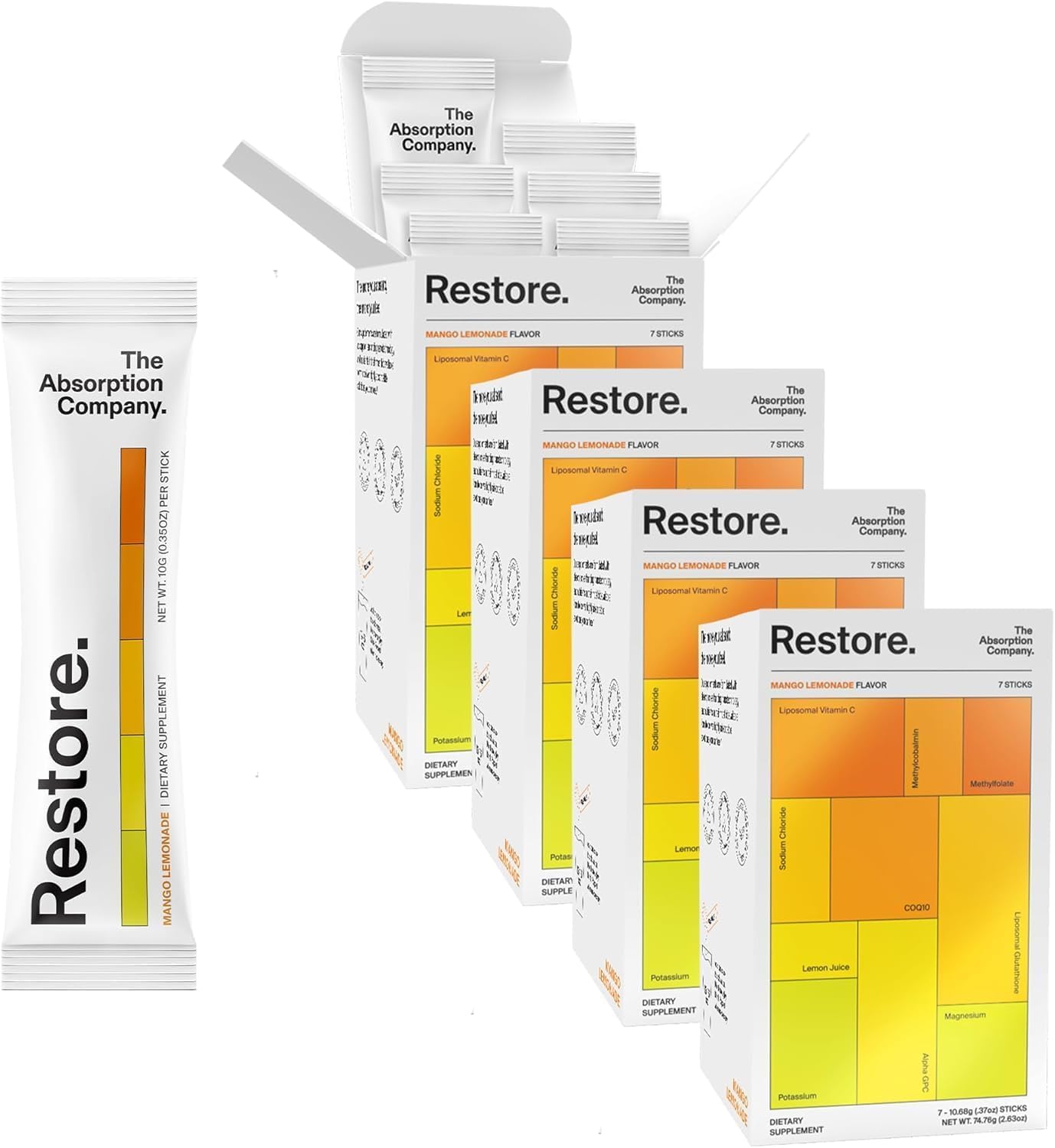 The Absorption Company Mango Lemonade packet ready for flavorful hydration on the go.