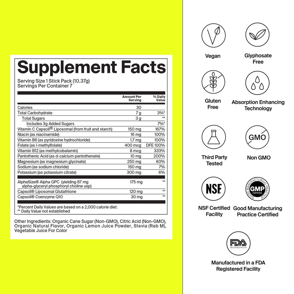 The Absorption Company mango lemonade electrolyte packet back view highlighting ingredients and absorption benefits