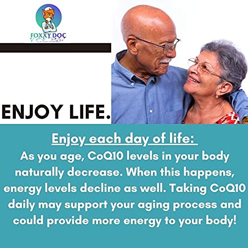 Label on Abundant Life Wellness CoQ10 indicating natural ingredients and potency