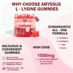 ABYSSUS Lysine Gummies pair with a glass of water for daily use