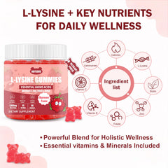 ABYSSUS Lysine Gummies close-up of the 90-count pack for daily use