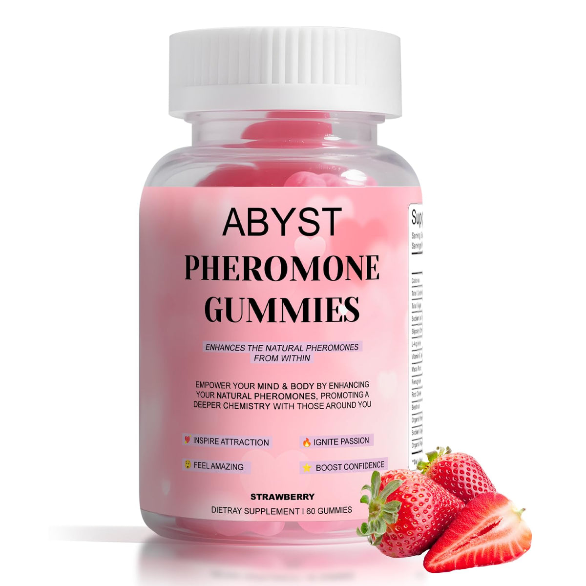 ABYST Pheromone Gummies for Women bottle offers a convenient daily ritual for confidence.